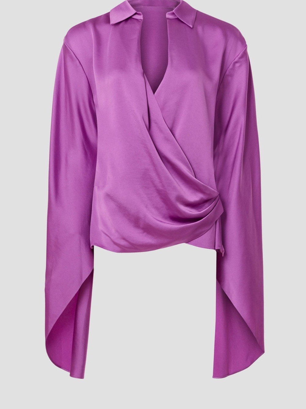 SIMKHAI Purple Paradise Wrap Blouse with Dramatic Sleeves, 10, VGUC - Picture 5 of 11